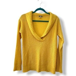 J. Crew Golden Mustard Yellow Mohair/Wool Blend Shawl Collar Womens Sweater
